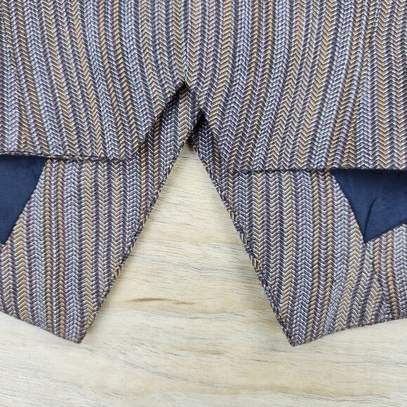 🔹️Vintage Anne Klein II Brown Pinstripe Button Front Sleeveless Vest Size 6 - Picture 9 of 11